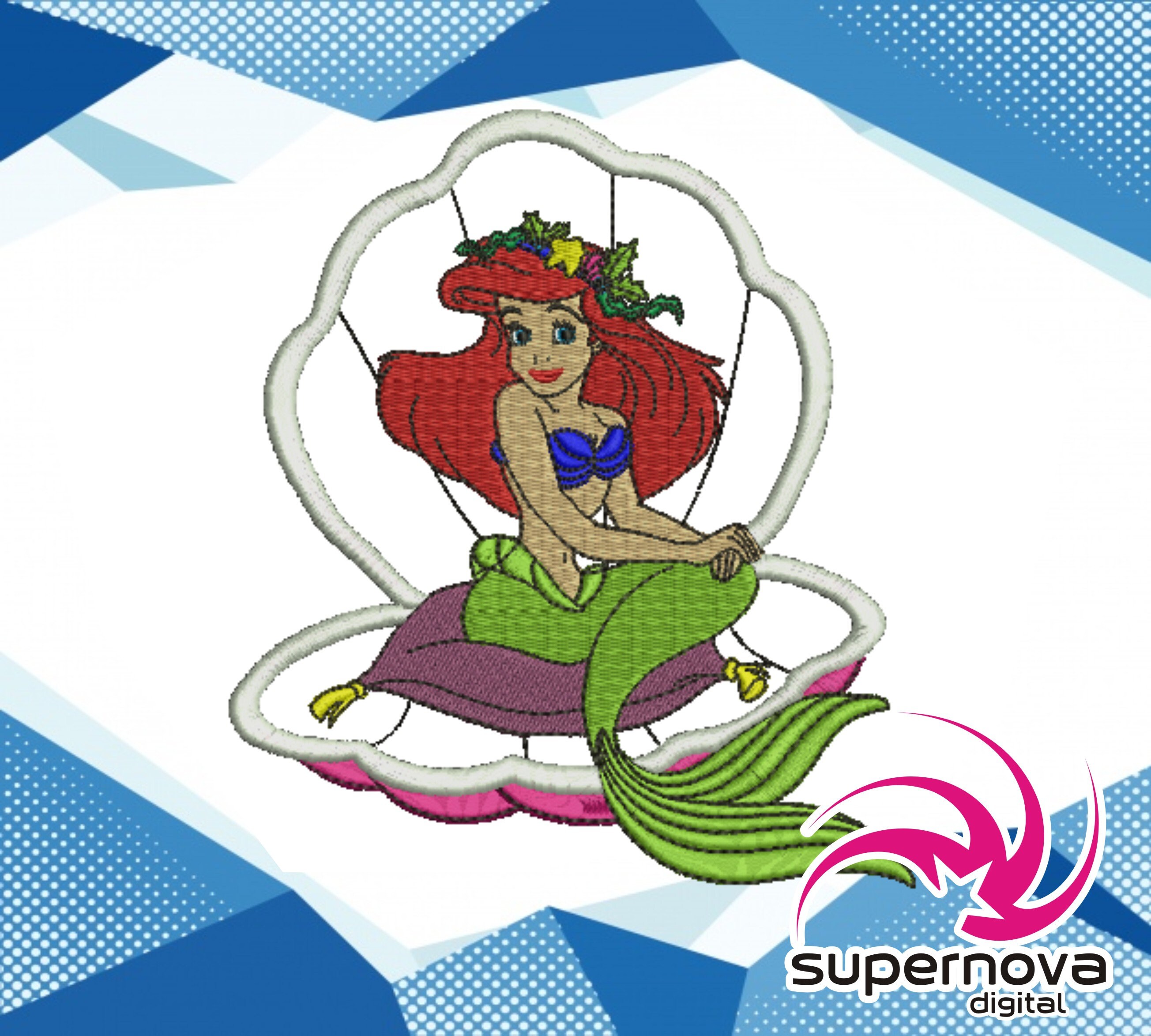 Embroidery Machine Design The Little Mermaid Ariel. Automatic | Etsy
