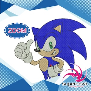 Conception de broderie machine Sonic Sega. Conception de broderie automatique image 3