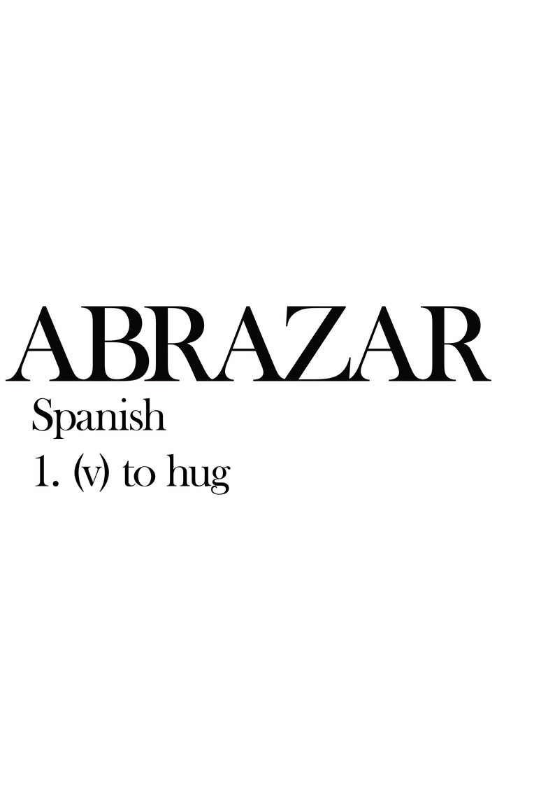 Abrazar / Hug in Spanish / Modernist Scandi Print / Digital Download