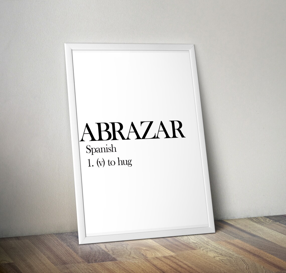 Abrazar / Hug in Spanish / Modernist Scandi Print / Digital Download