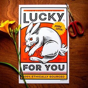 LUCKY FOR YOU Risograph Art Print Poster image 1