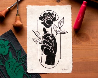 LOVE & LOSS Paradox Series Limited Edition Original Linocut Print