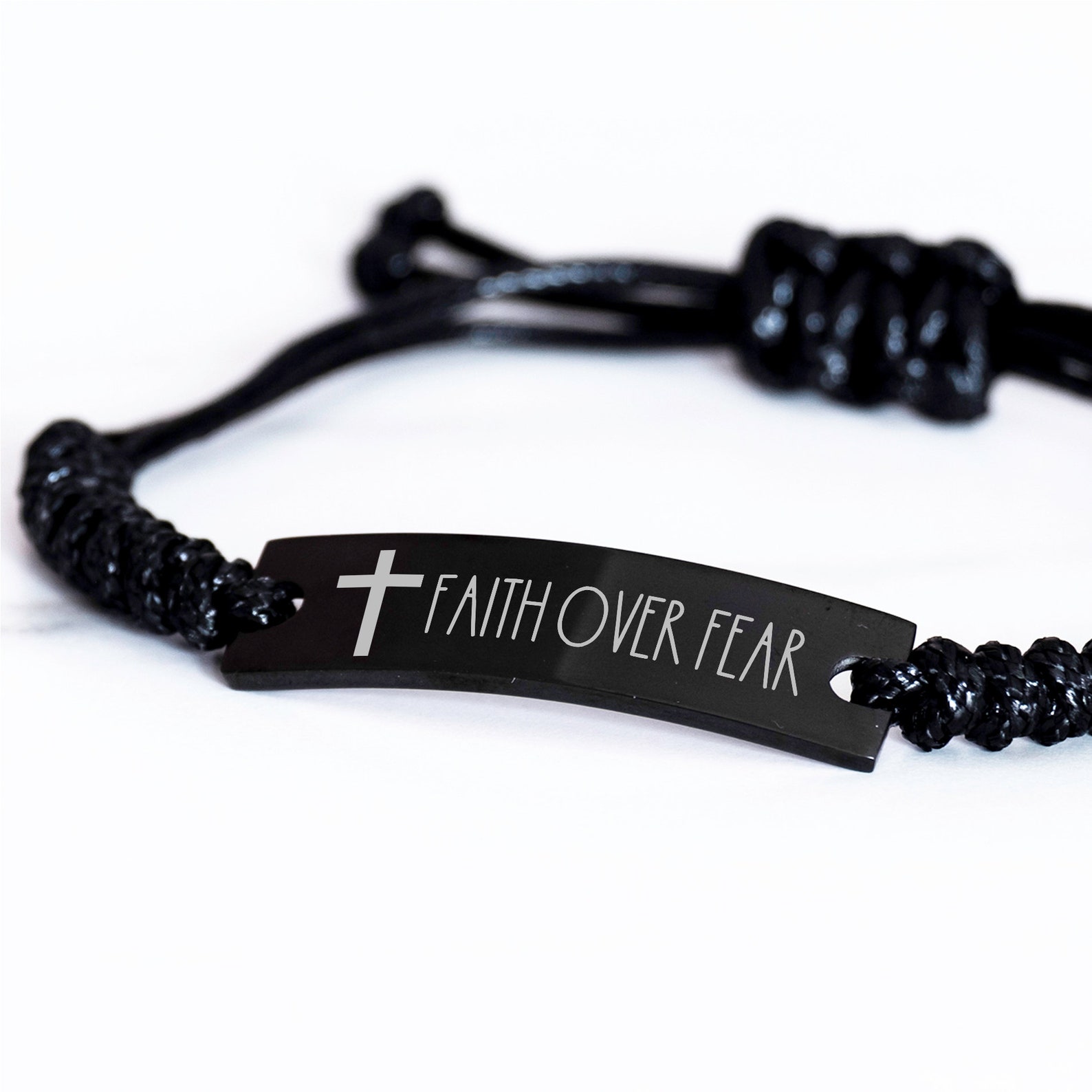 Faith Over Fear Bracelet Cross Bracelet for Men Christian Etsy