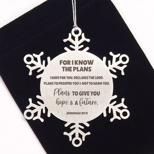 Jeremiah 29:11, For I Know The Plans I Have For You Ornament, Engraved Bible Verse Family Scripture Christmas Ornament