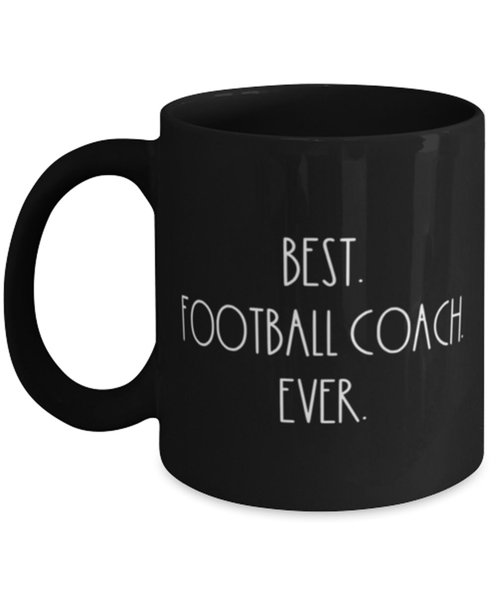 Best Football Coach Ever Black Mug Funny Football Coach Black Etsy