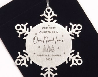 Personalized New Home Ornament, Our First Christmas in Our New Home Ornament, New House Ornament, Snowflake Ornament
