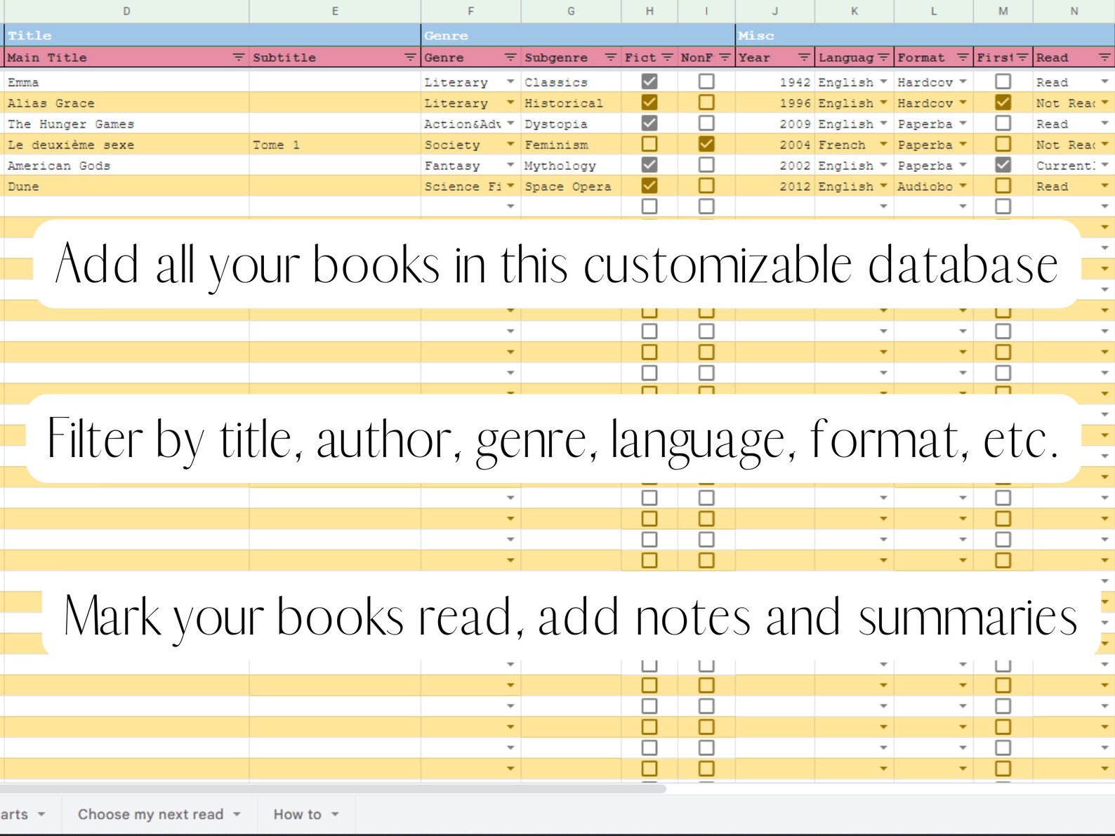 Book Library Google Sheets Template Catalogue Books Database Book
