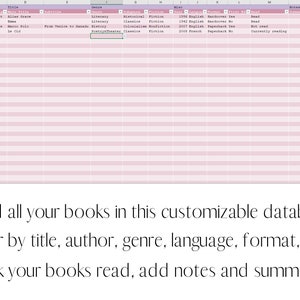 Book Library Excel Template Catalogue Books Database Book Tracker ...