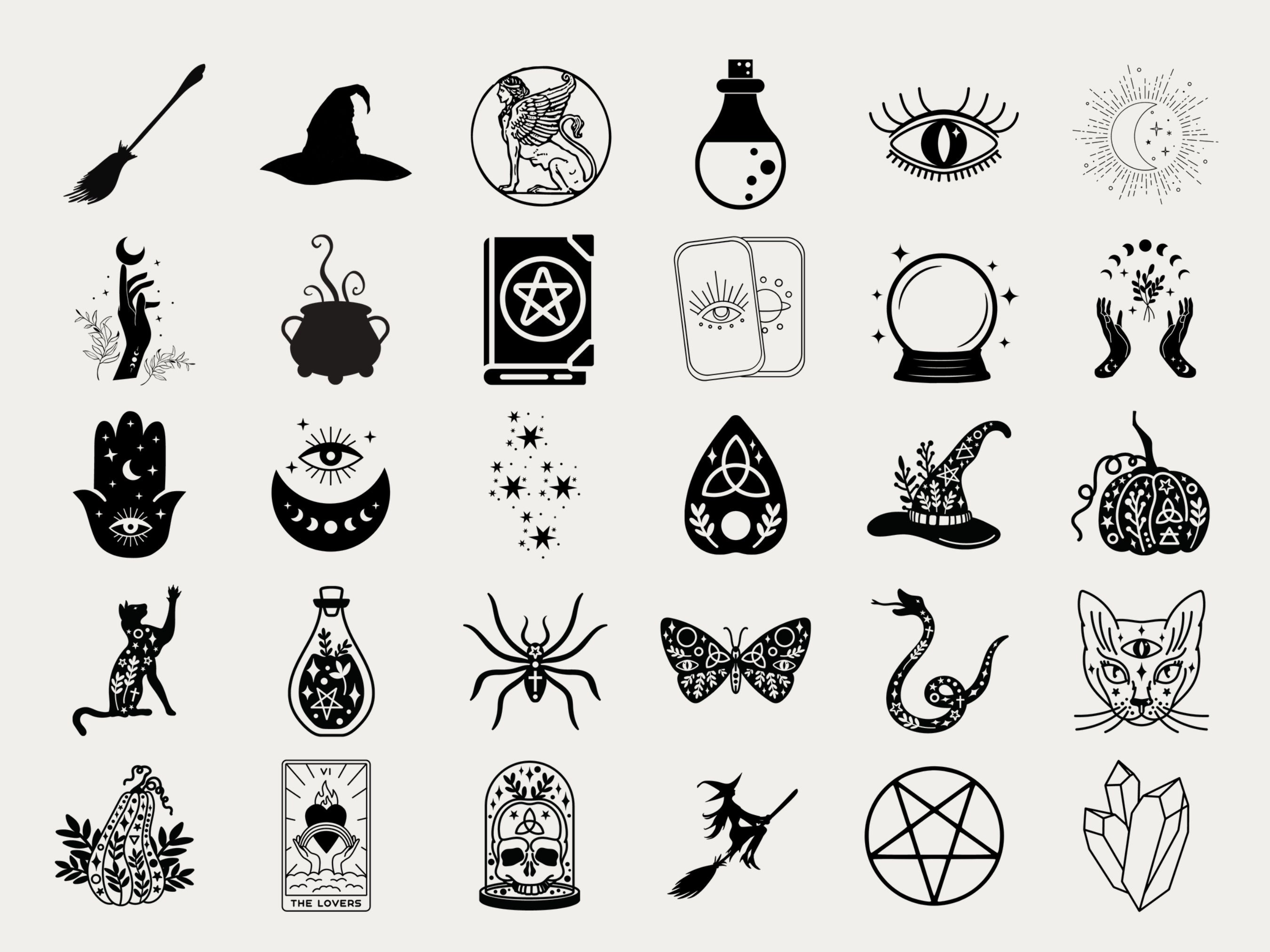 Pastel Witchy Icons for Notion Templates PNG SVG Digital Art