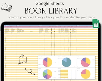 Book Library Google Sheets Template | Catalogue Books Database | Book Tracker Digital Download