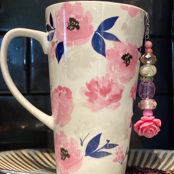 Custom Rose Quartz Jewel Tea Infuser w/ Hibiscus Rose Loose Leaf Tea