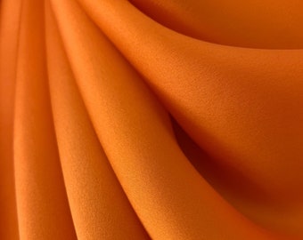Orange 100% Pure Mulberry Silk Fabric 19 momme Silk By The Yard