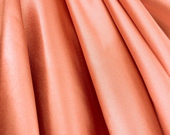 Peach 100% Pure Mulberry Silk Fabric 19 momme Silk By The Yard