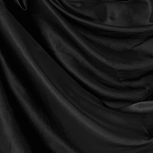 Black 100% Pure Mulberry Silk Fabric 19 momme Silk By The Yard