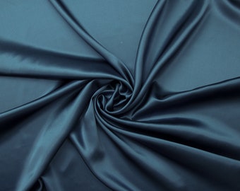 Tela de seda morera 100% pura azul oscuro cortada a medida 19 momme grado 6A