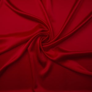 Deep Red 100% Pure Mulberry Silk Fabric By The Yard 19 momme 6A Grade