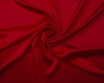 Deep Red 100% Pure Mulberry Silk Fabric By The Yard 19 momme 6A Grade