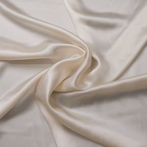 Ivory 100% Pure Mulberry Silk Fabric By The Yard 19 momme 6A Grade