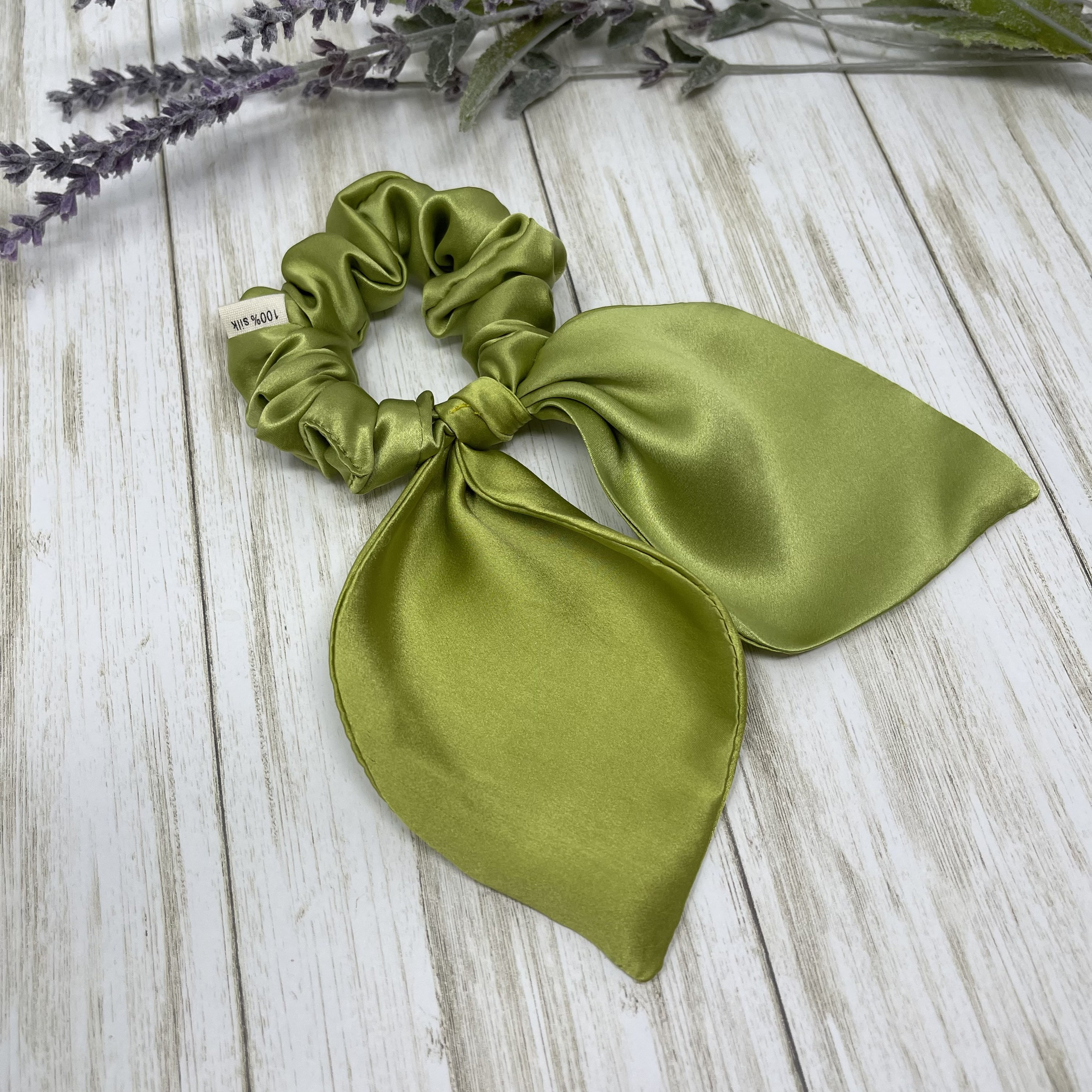 FENDI Ribbon hair accessories hair tie rabbit Scrunchie silk Green Unused Silken Hair main image 2