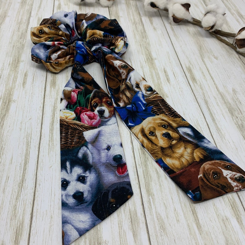 Jumbo Dog Printed Scrunchie Scarf