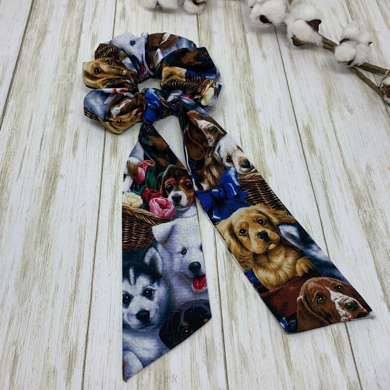 Jumbo Dog Printed Scrunchie Scarf
