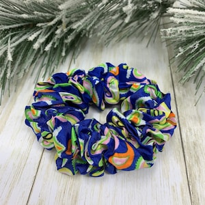 Paisley Printed Hair Scrunchies. Handmade Ponytail Holder Hair Ties