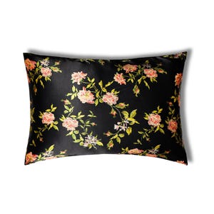 Wild Rose 100% Mulberry Silk Pillowcase Handmade 22 Momme Silk Pillow cover Envelope closure