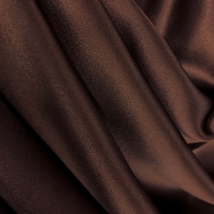 Dark Brown 100% Pure Mulberry Silk Fabric 19 momme Silk By The Yard image 1