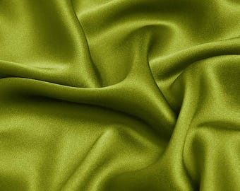 Chartreuse 100% Pure Mulberry Silk Fabric By The Yard 19 momme 6A Grade