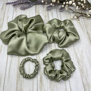 Lint Color Pure Mulberry Silk Scrunchies  Jumbo Regular Skinny and Ultra Thin Scrunchies Choose Your Size