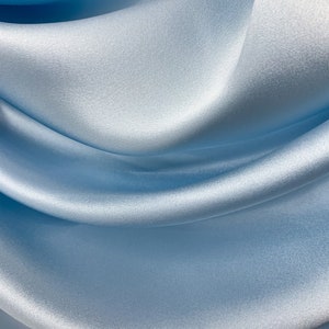 Sky Blue 100% Pure Mulberry Silk Fabric 19 momme Silk By The Yard