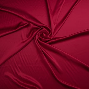 Wine Red 100% Pure Mulberry Silk Fabric By The Yard 19 momme 6A Grade