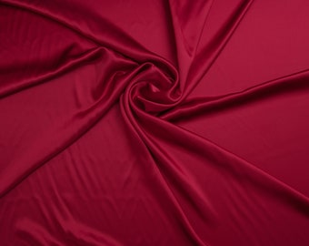 Wine Red 100% Pure Mulberry Silk Fabric By The Yard 19 momme 6A Grade
