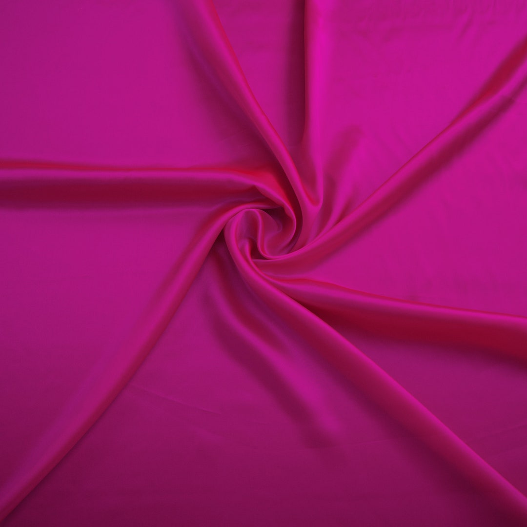 Hot Pink Silk Blend Hammered Pique