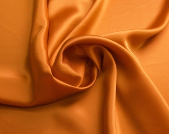 Burnt Orange 100% Pure Mulberry Silk Fabric 19 momme 6A Grade By The Yard