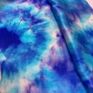 Blue Tie Dye 100% Pure Silk Scrunchie image 5