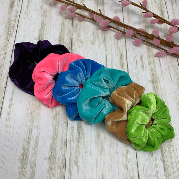 CLEARANCE for 6-Pack Vibrant Colors Velvet Scrunchies