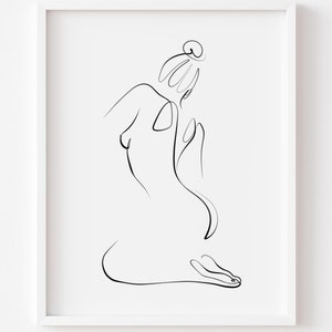 Female Body Line Art, Abstract Body Poster, One Line Drawing, Woman Figure Outline, Minimalist Simple Wall Art, Nursery Wall Decor.