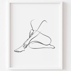 Female Body Line Art, Feminist Art, Abstract One Line Drawing, Woman Figure Outline, Minimalist Simple Wall Art, Nursery Wall Decor.