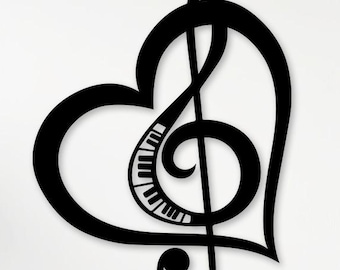 Piano Treble Clef Svg Png Dxf, Music Notes Clipart, Music Theme Wall Art, Laser Cut Files For Plasma, CNC, Glowforge, Digital Download.