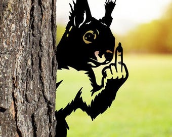 Peeking Eichhörnchen Mittelfinger geschnitten Datei