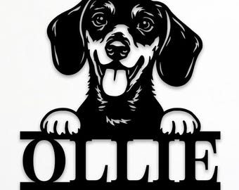 Benutzerdefinierte Dackel Haustier Name ZeichenSvg Png Dxf, Wiener, personalisierte Hundename, Laser Cut Dateien Plasmen, CNC, Glowforge, digitaler Download.