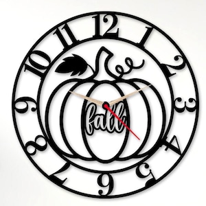 Pumpkin Fall Wall Clock Face Svg Png Dxf, Pumpkin Clock Base, Laser Cut Files For Plasma, CNC, Glowforge, Digital Download.