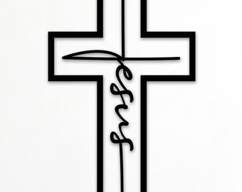Jesus-Schrift auf christlichem Kreuz SVG