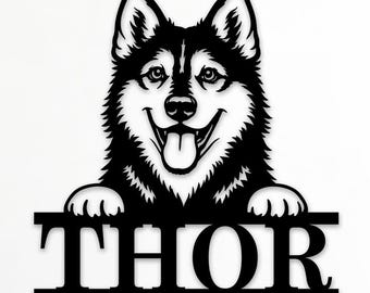 Benutzerdefinierter Husky-Haustiername Zeichen-Svg Png-Dxf, personalisierter Hundename, Laser-Schnitt-Dateien-Plasma, CNC, Glowforge, digitaler Download.