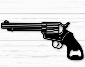 Revolver Gun Flaschenöffner Svg Png Dxf, Cap Öffner Laser Cut Dateien für Plasmen, CNC, Glowforge, digitaler Download.