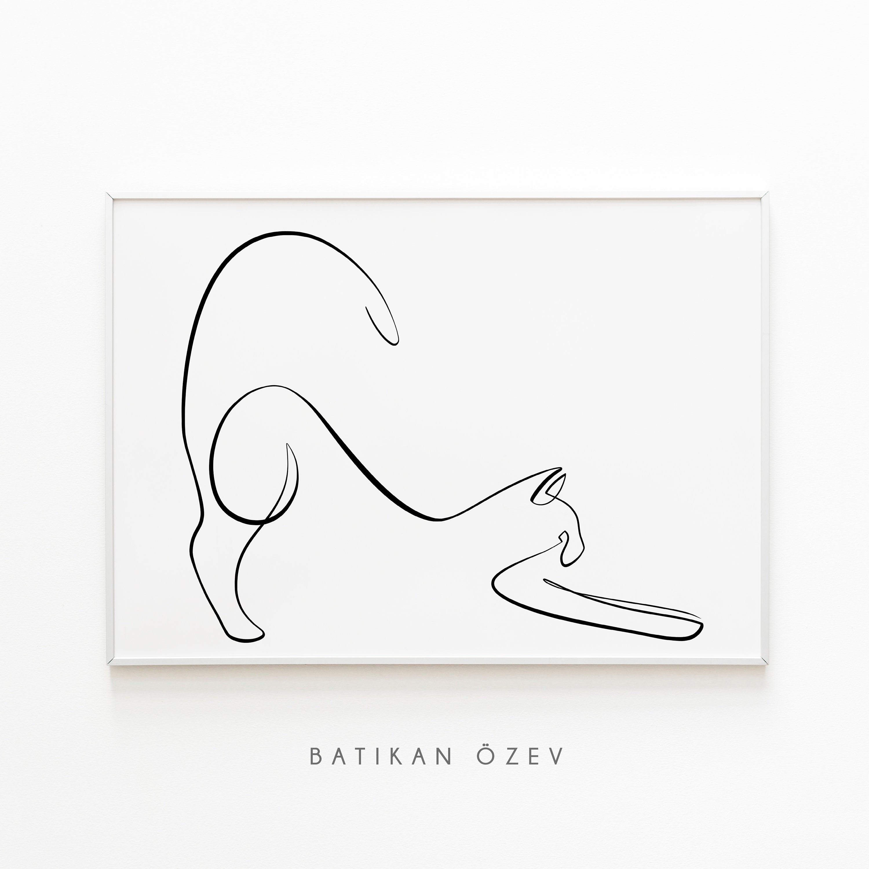 Cat Line Art Digital Print Minimal Decor Cat Print Minimal - Etsy