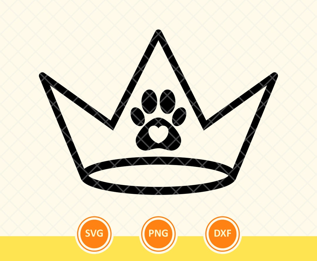 Paw Print Svg, Crown Svg, Heart Svg, Dog Paw Svg, Dog Mom, Dog Lover