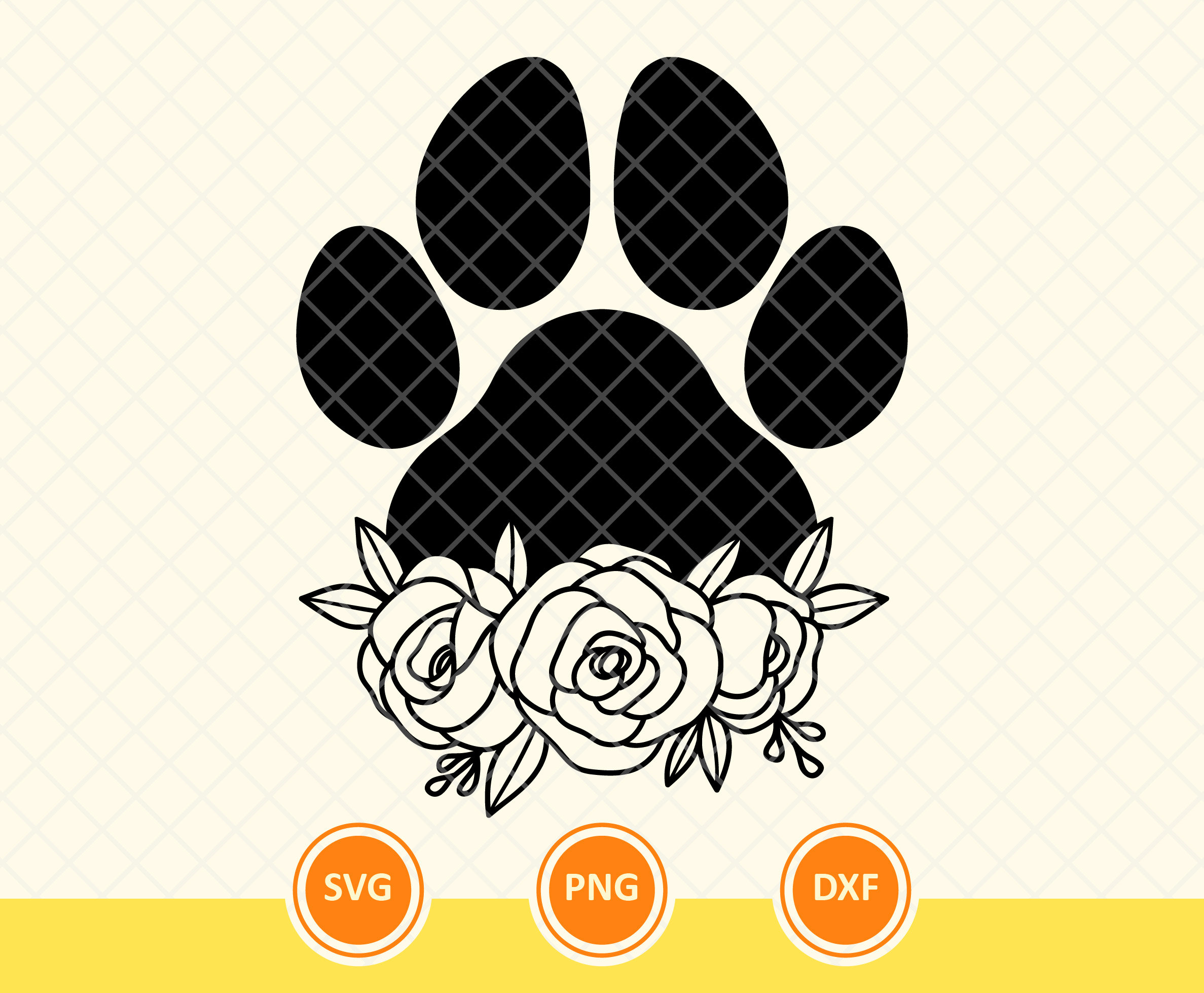 Flower Paw Print Svg Floral Paw Print Svg Dog Mom Dog Mama Etsy México