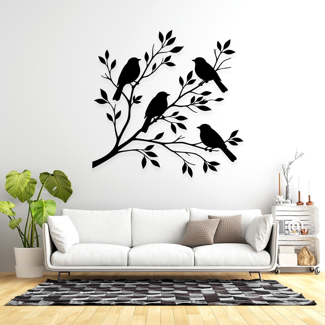 Birds on Branch Svg Png Dxf, Bird Metal Wall Art, Laser Cut Files for ...